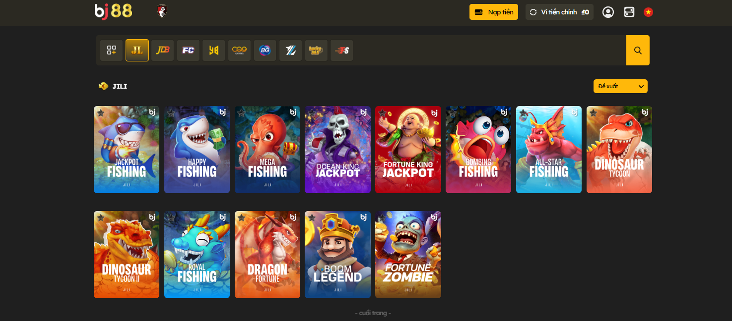 BJ88 - Nhà Cái Casino Uy Tín | Đá Gà Trực Tiếp Số 1 Năm 2025 38 Sản bắn cá đổi thưởng BJ88 với các trò chơi đa dạng với phần thưởng săn BOSS khủng